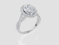 18ct White Gold Oval Cut 2.58 Carat tw of Lab-Grown Diamond Ring