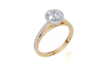 18ct Yellow Gold Round Cut 1.32 Carat tw of Lab-Grown Diamond Ring