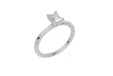 18ct White Gold Emerald Cut 0.50 Carat of Lab-Grown Diamond Ring