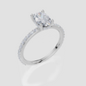 18ct White Gold Oval Cut 1.38 Carat tw of Lab-Grown Diamond Ring