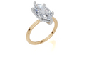 18ct Yellow Gold Marquise Cut 3.11 Carat tw of Lab-Grown Diamond Ring