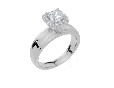 18ct White Gold Princess Cut 0.68 Carat tw of  Diamond Ring