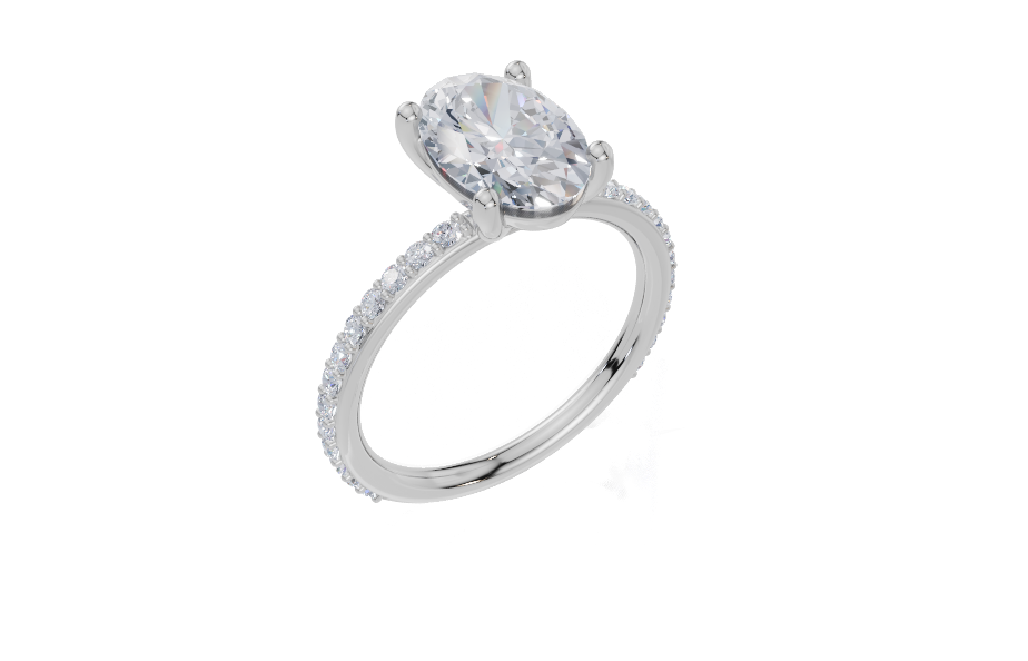 18ct White Gold Oval Cut 2.33 Carat tw of Lab-Grown Diamond Ring
