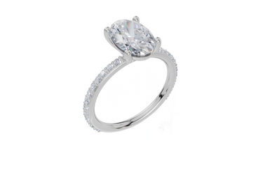 18ct White Gold Oval Cut 2.33 Carat tw of Lab-Grown Diamond Ring