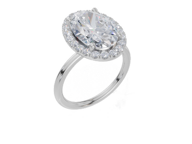 18ct White Gold Oval Cut 4.33 Carat tw of  Diamond Ring