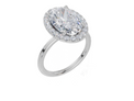 18ct White Gold Oval Cut 4.33 Carat tw of  Diamond Ring