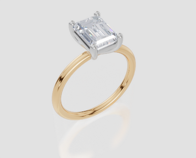 18ct Yellow Gold Emerald Cut 2.00 Carat of Lab-Grown Diamond Ring