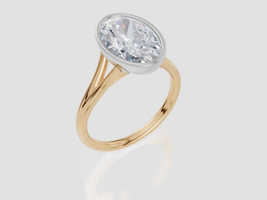 18ct Yellow Gold Oval Cut 3.00 Carat of Lab-Grown Diamond Ring