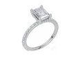 18ct White Gold Emerald Cut 1.90 Carat tw of Lab-Grown Diamond Ring
