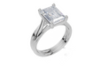 18ct White Gold Emerald Cut 3.00 Carat of Lab-Grown Diamond Ring and 18ct White Gold Lab-Grown Band