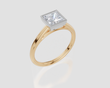 18ct Yellow Gold Princess Cut 1.00 Carat of  Diamond Ring