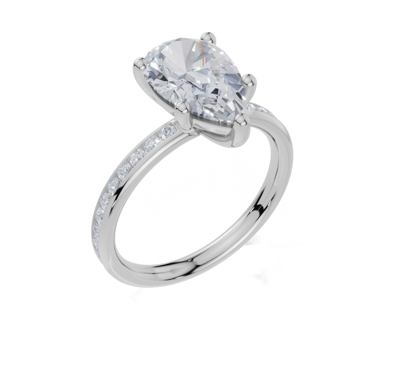 18ct White Gold Pear Cut 2.33 Carat tw of Lab-Grown Diamond Ring