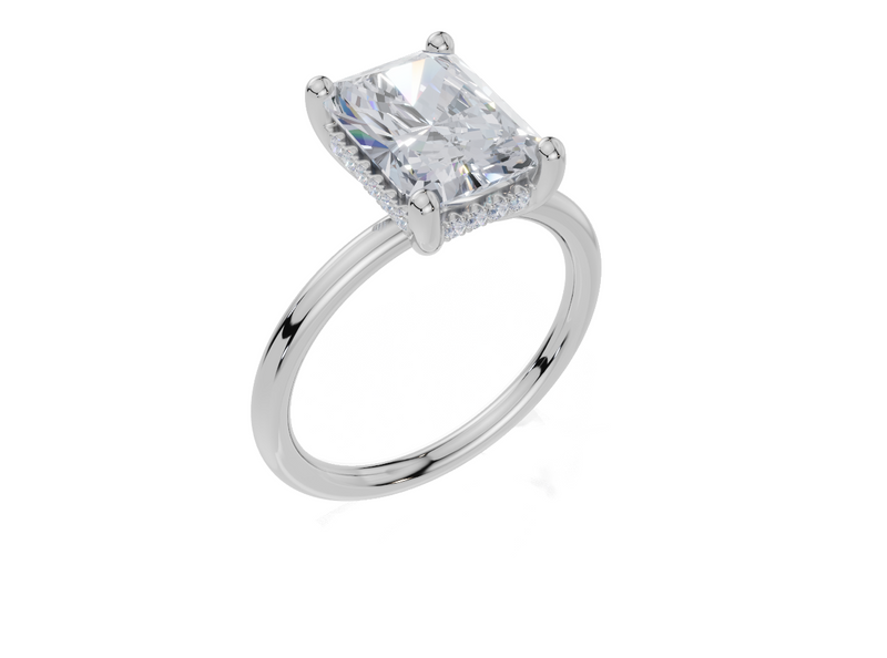 18ct White Gold Radiant Cut 3.10 Carat tw of Lab-Grown Diamond Ring