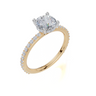 18ct Yellow Gold Round Cut 1.38 Carat tw of Lab-Grown Diamond Ring