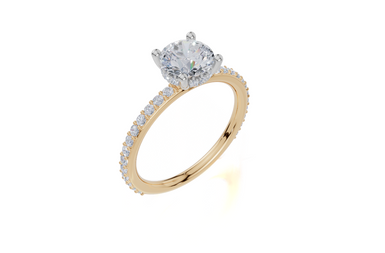 18ct Yellow Gold Round Cut 1.38 Carat tw of Lab-Grown Diamond Ring