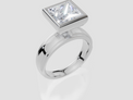 18ct White Gold Princess Cut 4.00 Carat of  Diamond Ring