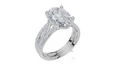 18ct White Gold Oval Cut 3.43 Carat tw of Lab-Grown Diamond Ring and 18ct White Gold 0.30 Carat tw of Lab-Grown  Diamond Band