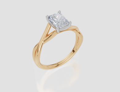 18ct Yellow Gold Radiant Cut 1.00 Carat of  Diamond Ring