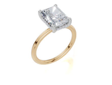 18ct Yellow Gold Radiant Cut 3.10 Carat tw of  Diamond Ring