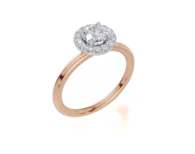 18ct Rose Gold Round Cut 0.68 Carat tw of  Diamond Ring