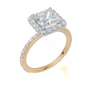18ct Yellow Gold Princess Cut 2.13 Carat tw of  Diamond Ring
