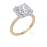 18ct Yellow Gold Princess Cut 2.67 Carat tw of Lab-Grown Diamond Ring