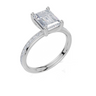 18ct White Gold Emerald Cut 2.33 Carat tw of  Diamond Ring