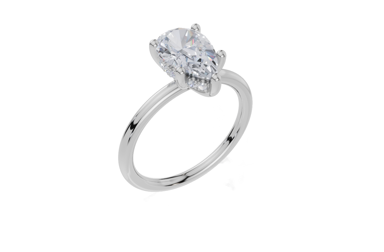 18ct White Gold Pear Cut 1.57 Carat tw of Lab-Grown Diamond Ring