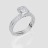 18ct White Gold Emerald Cut 1.34 Carat tw of Lab-Grown Diamond Ring and 18ct White Gold 0.36 Carat tw of Lab-Grown  Diamond Band