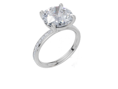 18ct White Gold Round Cut 4.33 Carat tw of  Diamond Ring