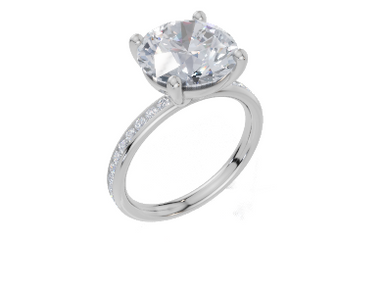 18ct White Gold Round Cut 4.33 Carat tw of  Diamond Ring
