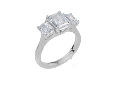 18ct White Gold Emerald Cut 2.50 Carat tw of Lab-Grown Diamond Ring
