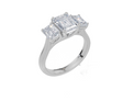 18ct White Gold Emerald Cut 2.50 Carat tw of Lab-Grown Diamond Ring