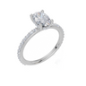 18ct White Gold Oval Cut 1.38 Carat tw of  Diamond Ring