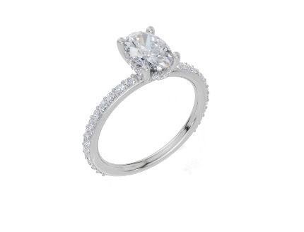 18ct White Gold Oval Cut 1.38 Carat tw of  Diamond Ring