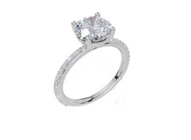 18ct White Gold Round Cut 2.33 Carat tw of  Diamond Ring