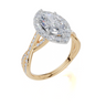 18ct Yellow Gold Marquise Cut 2.08 Carat tw of Lab-Grown Diamond Ring