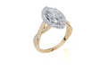18ct Yellow Gold Marquise Cut 2.08 Carat tw of Lab-Grown Diamond Ring