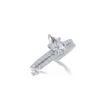 18ct White Gold Pear Cut 1.07 Carat tw of Lab-Grown Diamond Ring and 18ct White Gold 0.35 Carat tw of Lab-Grown  Diamond Band