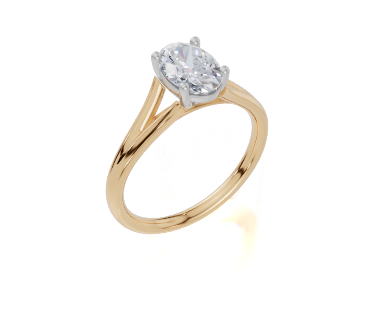 18ct Yellow Gold Oval Cut 1.00 Carat of Lab-Grown Diamond Ring