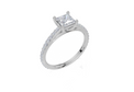 18ct White Gold Princess Cut 1.07 Carat tw of Lab-Grown Diamond Ring