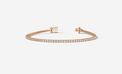 9ct Rose Gold Round Cut 1.10 Carat tw of Lab Grown Diamonds Tennis Bracelet