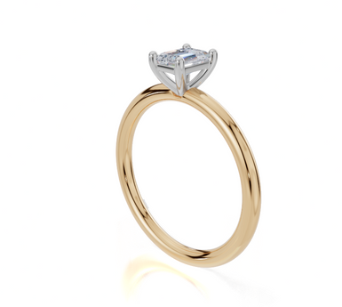 18ct Yellow Gold Emerald Cut 0.50 Carat of Lab-Grown Diamond Ring