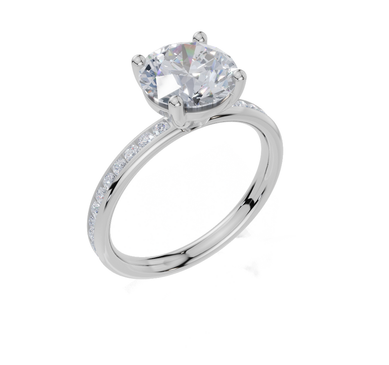 18ct White Gold Round Cut 2.33 Carat tw of  Diamond Ring