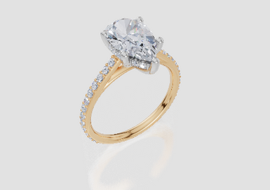 18ct Yellow Gold Pear Cut 2.40 Carat tw of Lab-Grown Diamond Ring