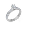 18ct White Gold Marquise Cut 0.82 Carat tw of  Diamond Ring and 18ct White Gold 0.33 Carat tw of   Diamond Band