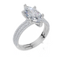 18ct White Gold Marquise Cut 2.32 Carat tw of  Diamond Ring and 18ct White Gold 0.80 Carat tw of   Diamond Band