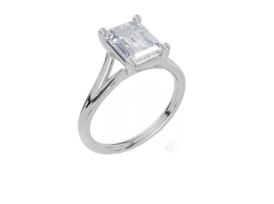 18ct White Gold Emerald Cut 2.00 Carat of  Diamond Ring