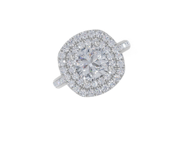 18ct White Gold Cushion Cut 2.31 Carat tw of  Diamond Ring