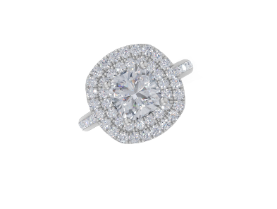 18ct White Gold Cushion Cut 2.31 Carat tw of  Diamond Ring